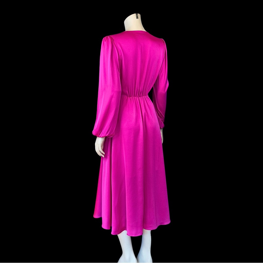 Ever New Fuchsia Long Sleeve Wrap style Dress 4 NWOT - Picture 10 of 10
